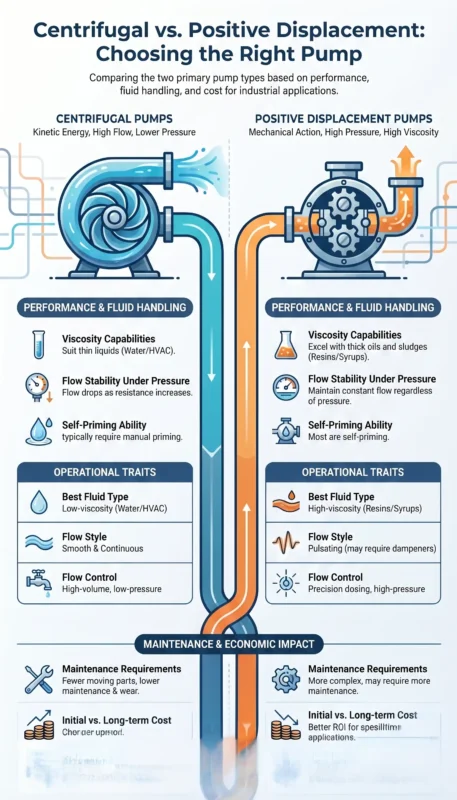 Centrifugal Pumps vs. Positive Displacement Pumps – Key differences