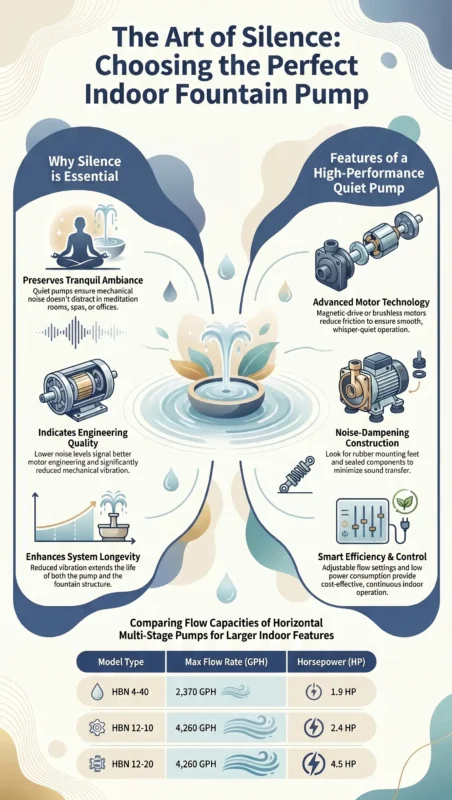 Quiet Water Pump for Indoor Fountain