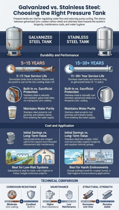 Galvanized vs Stainless Pressure Tank