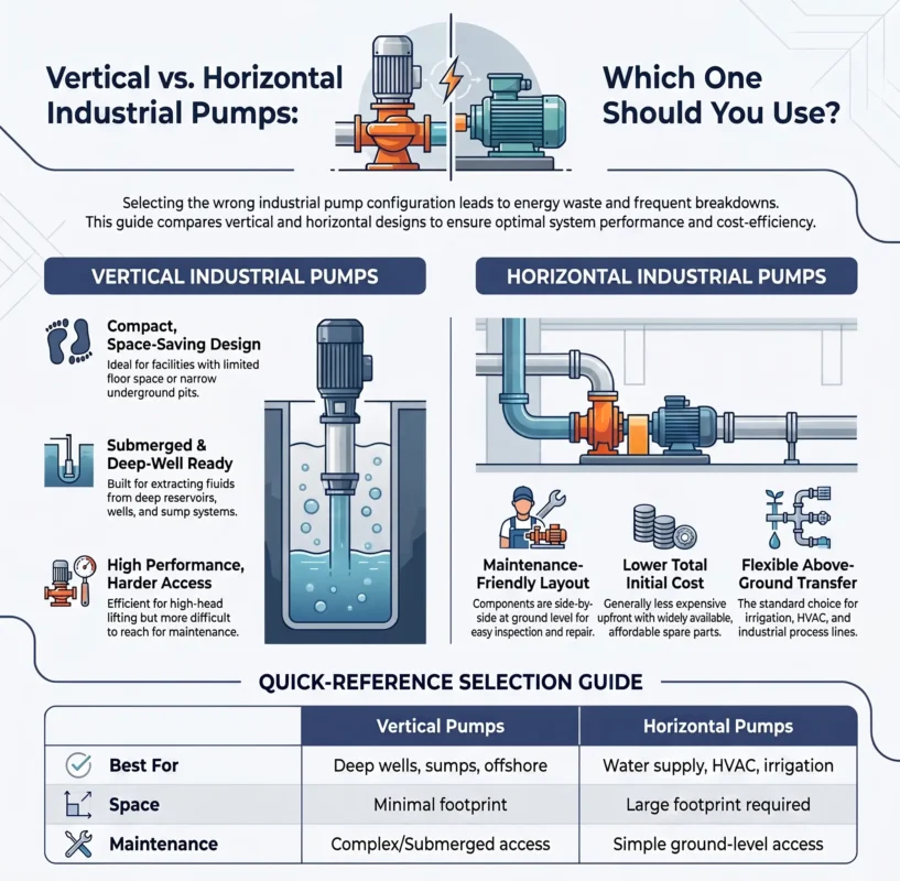 Vertical vs Horizontal Industrial Pumps