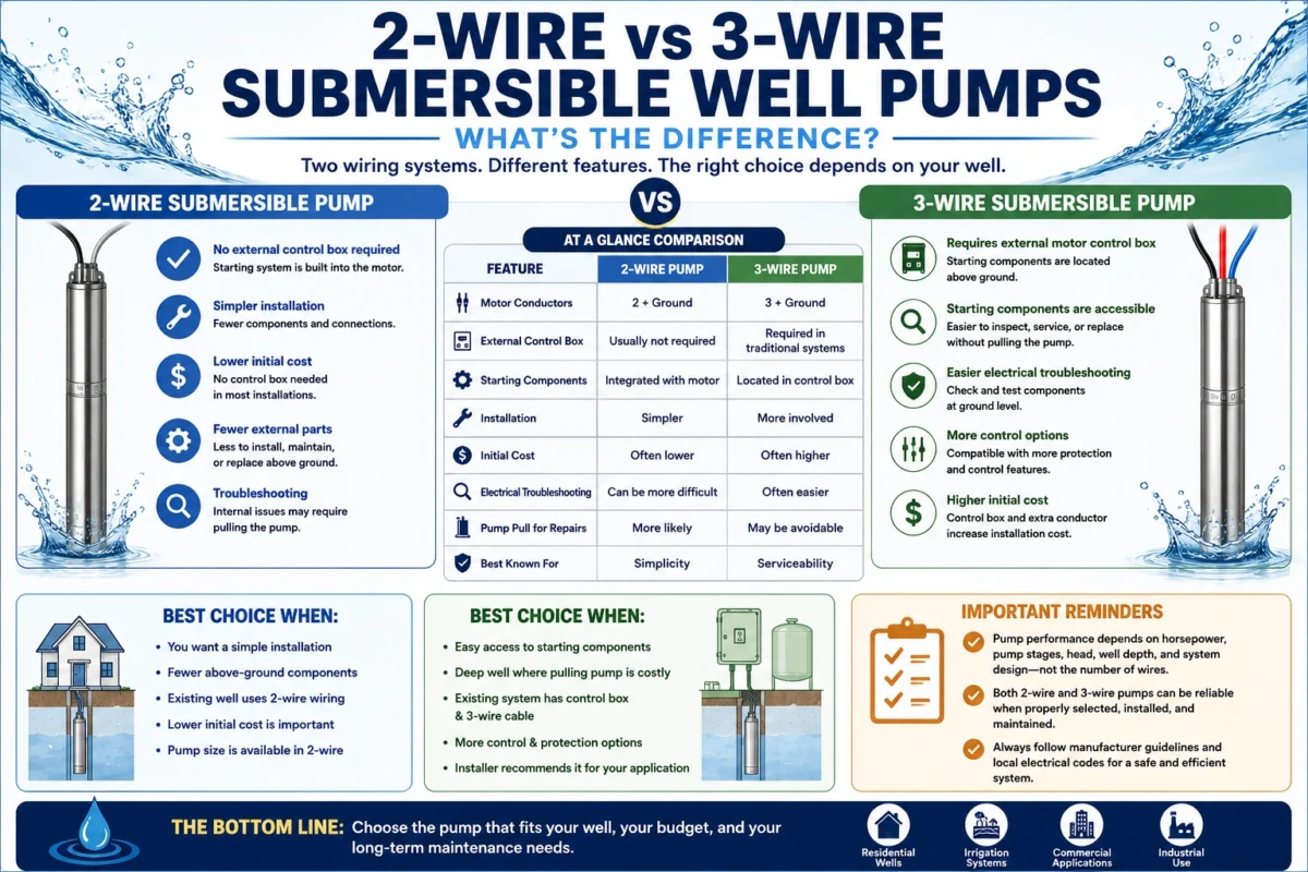 2-Wire vs 3-Wire Submersible Well Pumps
